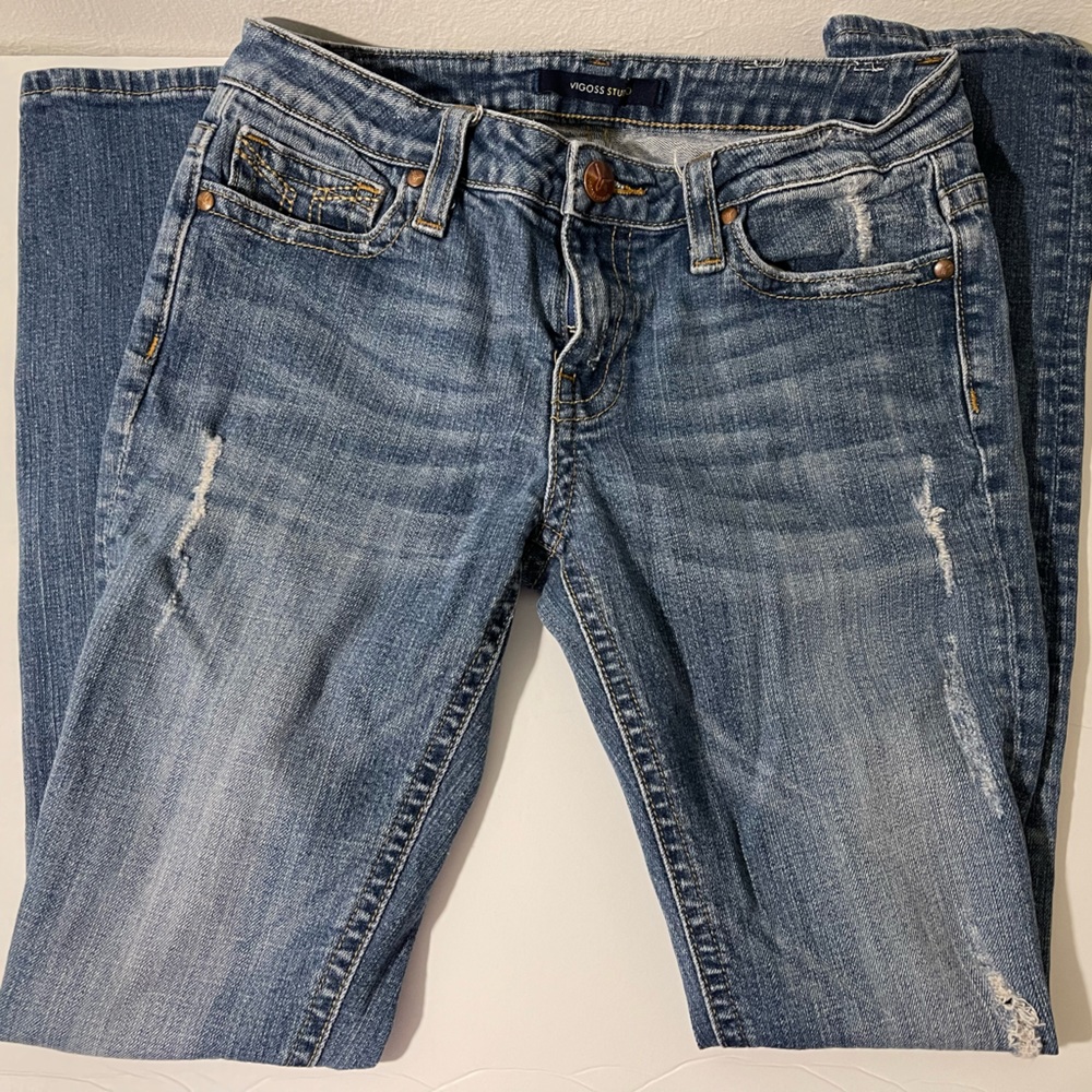 Vigoss Studio women’s jeans 7/8 distressed fashion jeans